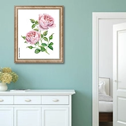 «Розовые розы на белом» в интерьере коридора в стиле прованс в пастельных тонах