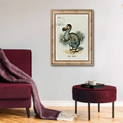 «The Dodo» в интерьере гостиной в бордовых тонах