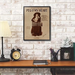 «Peg o'my heart» в интерьере кабинета в стиле лофт над столом