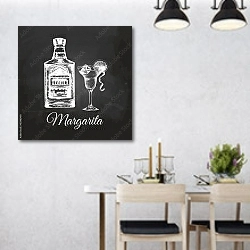 «Маргарита и бутыль текилы» в интерьере современной столовой над обеденным столом
