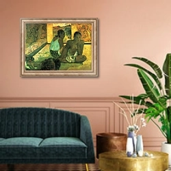 «Мечта (Te rerioa)» в интерьере классической гостиной над диваном