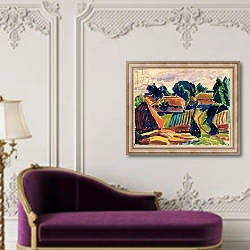 «Landscape, 1908-12» в интерьере в классическом стиле над банкеткой