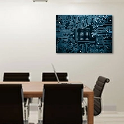 «Компьютерная плата» в интерьере конференц-зала над столом