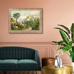 «Illustration for Wilson's Address to a Wild Deer» в интерьере классической гостиной над диваном