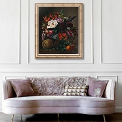 «Flowers In A Vase» в интерьере гостиной в классическом стиле над диваном