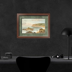 «Portelet Bay--Jersey» в интерьере кабинета в черных цветах над столом