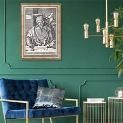 «Saint John» в интерьере в классическом стиле с зеленой стеной