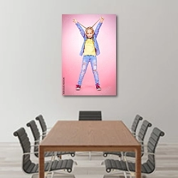 «Одежда для девочек» в интерьере конференц-зала над столом для переговоров