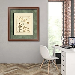 «Abstract design based on arabesques» в интерьере современного кабинета на стене