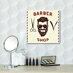 «Барбершоп, мужская парикмахерская» в интерьере салона красоты