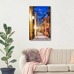 «Узкая улочка в старом городе Гейдельберг, Германия» в интерьере современной светлой гостиной над диваном