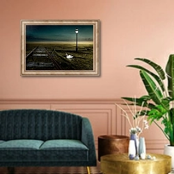 «Railway, 2013» в интерьере классической гостиной над диваном