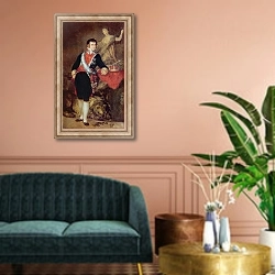 «Ferdinand VII of Bourbon, 1814» в интерьере классической гостиной над диваном