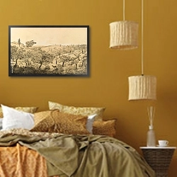 «Природа Южной Америки 31» в интерьере спальни  в этническом стиле в желтых тонах