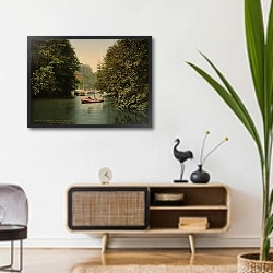 «Нидерланды. Утрехт, прогулка на лодке в парке» в интерьере комнаты в стиле ретро над тумбой
