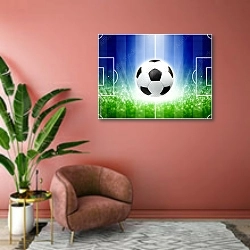 «Футбольный мяч 2» в интерьере современной гостиной в розовых тонах