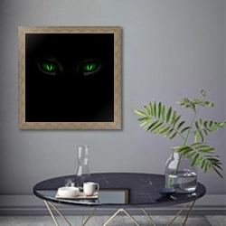 «Глаза кошки» в интерьере современной гостиной в серых тонах