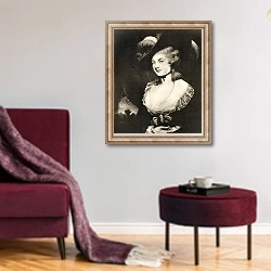 «Mrs Mary Robinson» в интерьере гостиной в бордовых тонах