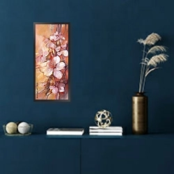 «Цветущий миндаль #4» в интерьере в классическом стиле в синих тонах