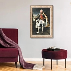 «Claude Victor Perrin known as Victor, Duc de Bellune» в интерьере гостиной в бордовых тонах