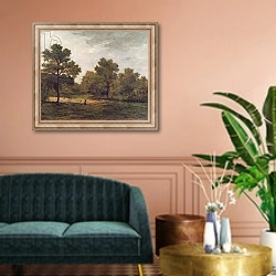 «Landscape 8» в интерьере классической гостиной над диваном