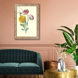 «Ranunculus» в интерьере классической гостиной над диваном