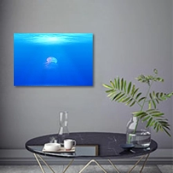 «Медуза под водой» в интерьере современной гостиной в серых тонах