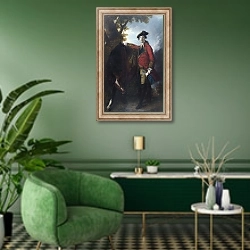 «Капитан Роберт Орме» в интерьере гостиной в зеленых тонах