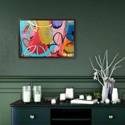 «abstract 16» в интерьере прихожей в зеленых тонах над комодом