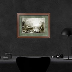 «Dresden» в интерьере кабинета в черных цветах над столом