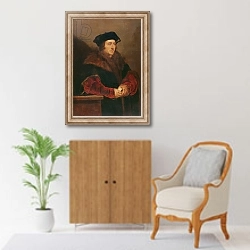 «Portrait of Sir Thomas More» в интерьере в классическом стиле над комодом