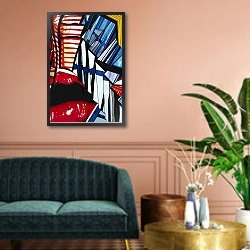 «Lips Reflection» в интерьере классической гостиной над диваном
