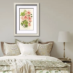 «Azalea indica Charles Enke» в интерьере спальни в стиле прованс над кроватью