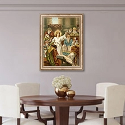 «Jesus teaches in the Temple» в интерьере столовой в классическом стиле
