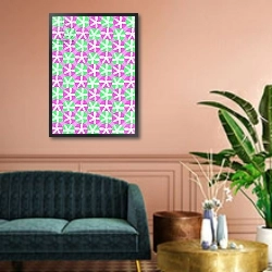«Flowers and Spots» в интерьере классической гостиной над диваном