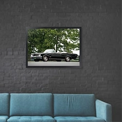 «Pontiac GTO Convertible '1964» в интерьере в стиле лофт с черной кирпичной стеной