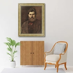 «Портрет скульптора В.С.Бровского» в интерьере в классическом стиле над комодом