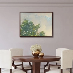 «Meadow with varicolored irises» в интерьере столовой в классическом стиле
