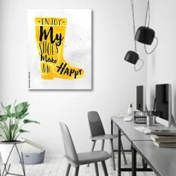 «Жёлтые резиновые сапоги» в интерьере современного офиса в минималистичном стиле