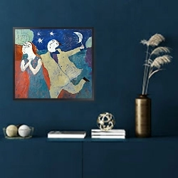 «Moon on a Stick, 2004» в интерьере в классическом стиле в синих тонах