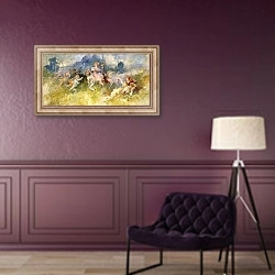 «A Fete Champetre,» в интерьере в классическом стиле в фиолетовых тонах