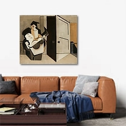 «Musicien Dans Un Intérieur» в интерьере современной гостиной над диваном