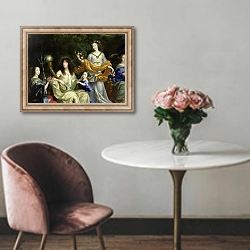 «The Family of Louis XIV 1670 2» в интерьере в классическом стиле над креслом