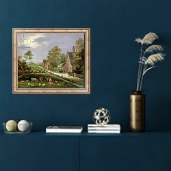 «Village Landscape» в интерьере в классическом стиле в синих тонах