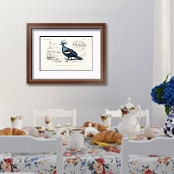«Венценосный голубь» в интерьере столовой в стиле прованс над столом