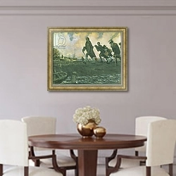 «Peter I the Great 1907» в интерьере гостиной в оливковых тонах