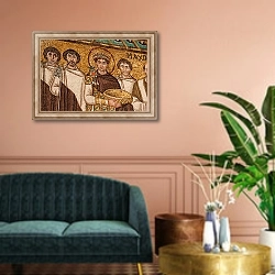 «Emperor Justinian I» в интерьере классической гостиной над диваном
