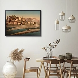 «Италия. Вентимилья, общий вид на город» в интерьере столовой в стиле ретро