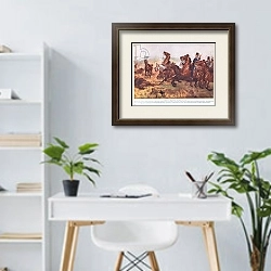 «The Battle of Balaclava October 1854» в интерьере кабинета в светлых тонах