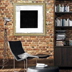 «Black Square 2» в интерьере кабинета в стиле лофт с кирпичными стенами